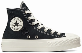 Converse Womens Chuck Taylor All Star Hi Top Lift Black/Black/Egret Hill Tough