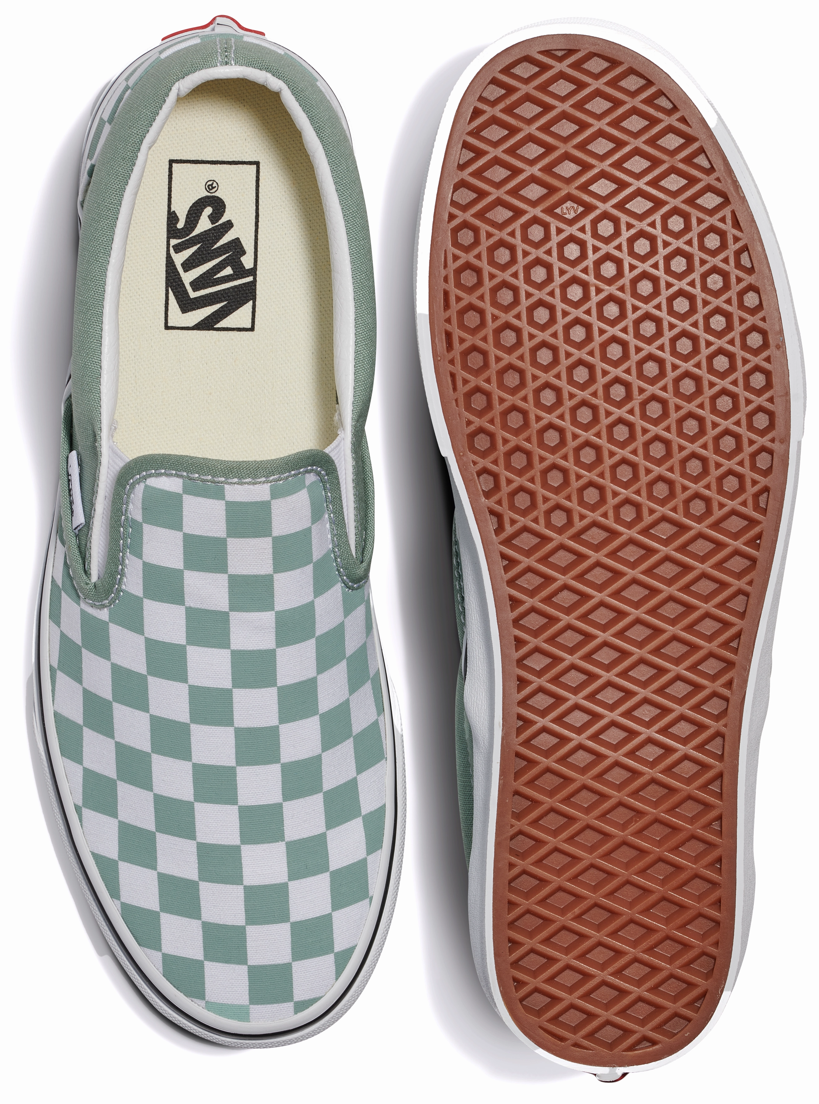 Zen Step Vans Classic Slip-On Checkerboard Iceberg Green