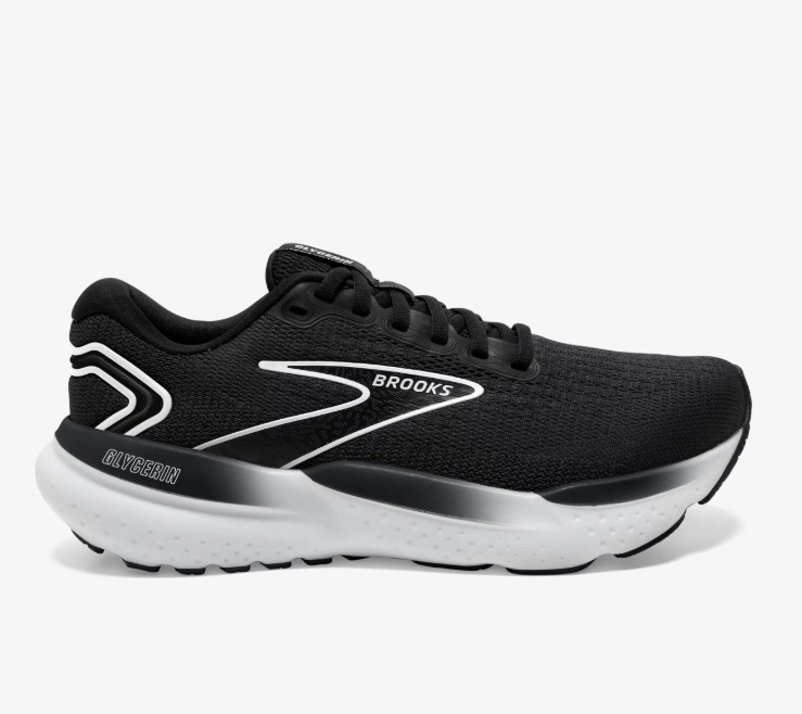 Reinforced Toe Guard Brooks Women's Glycerin 21 Sneakers  Black/Grey/White