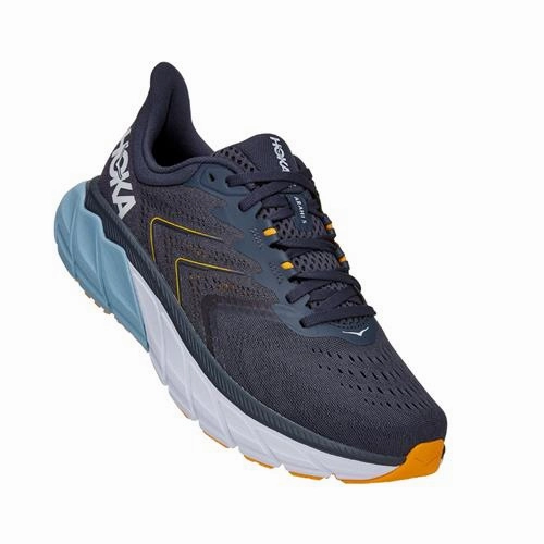 Quick Comfort Hyper Compression Midsole Hoka One One Men's Arahi 5 Running Shoes Ombre Blue/Blue Fog