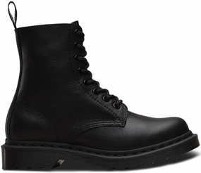 Dr Martens Womens 1460 Pascal Virginia Black Monochrome Premium Leather