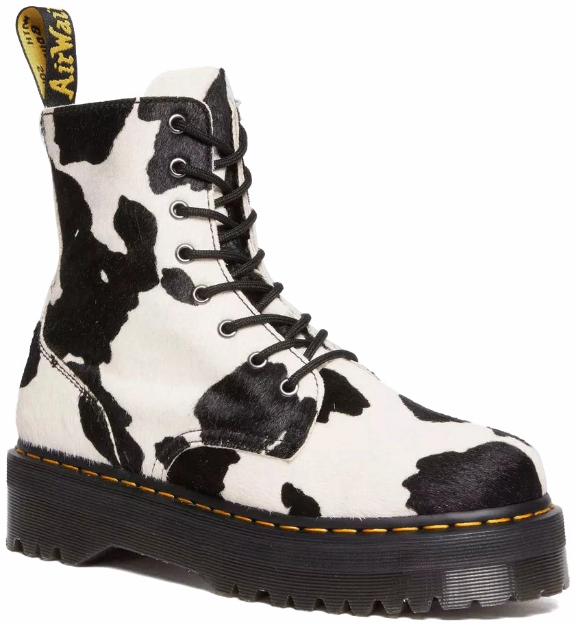 EasyToClean Dr. Martens Jadon Retro Quad Hair On Cow Print
