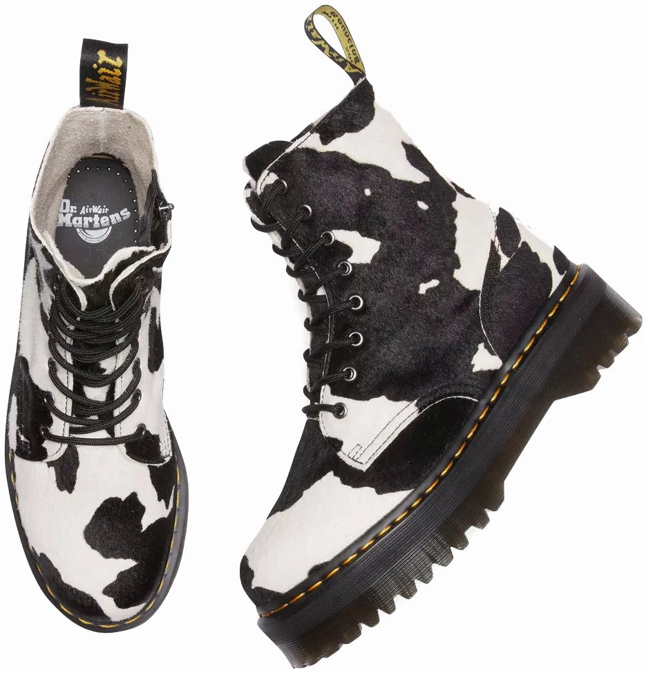 Dr. Martens Jadon Retro Quad Hair On Cow Print Dry Comfort Fashion Focused