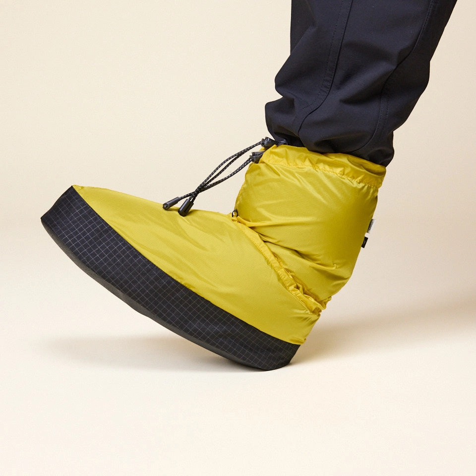 CAYL "Climb As You Love" - Down Booties - Yellow Weatherproof Hiking Boot Grip Control System