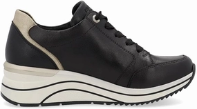 Remonte Women's Eleni Sneaker Schwarz/Ginger-gold/Schwarz All-Day Flexibility