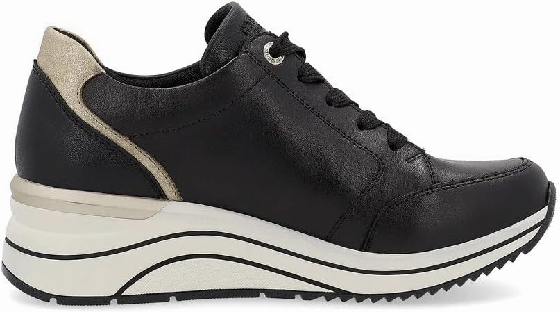 Elite Design Clean Fit Remonte Women's Eleni Sneaker Schwarz/Ginger-gold/Schwarz