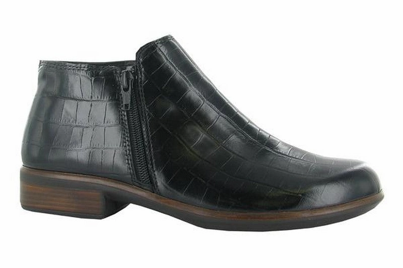 Naot Women's Helm Aura Bootie Black Croc Lthr Simple Fit All Fit