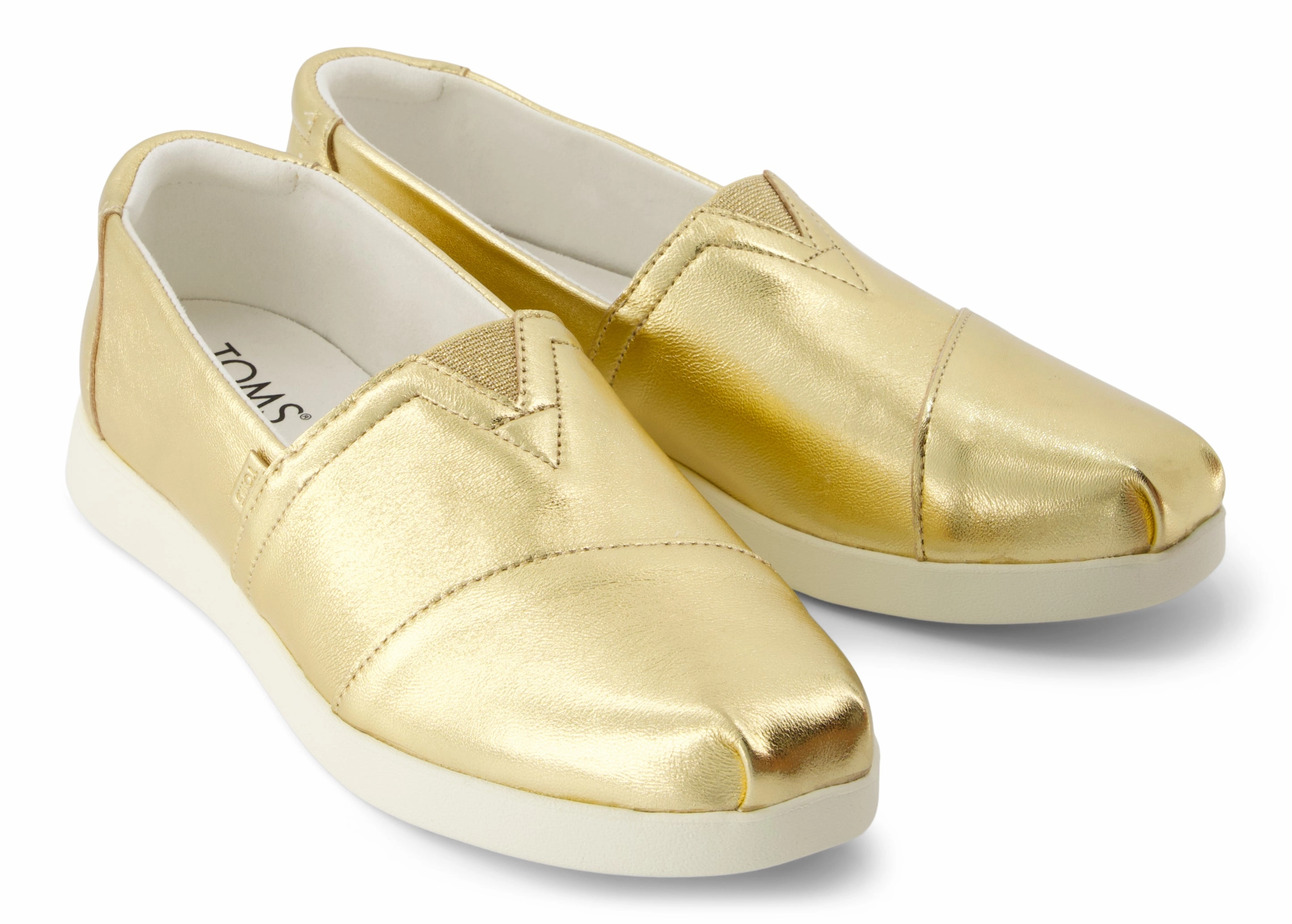 Alpargata Plus - Gold Metallic Leather Instant Slip On