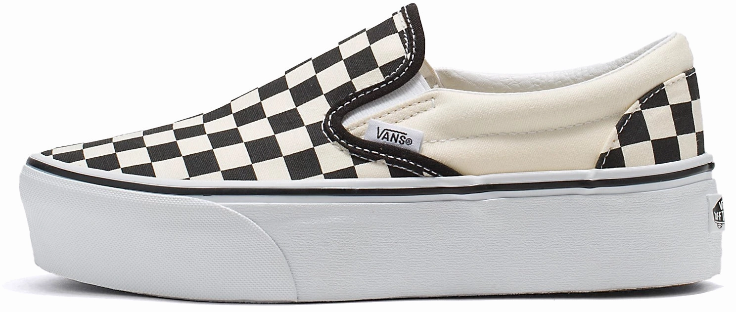Season Ease slow walk Vans Classic Slip-On Stackform Checkerboard Black/White