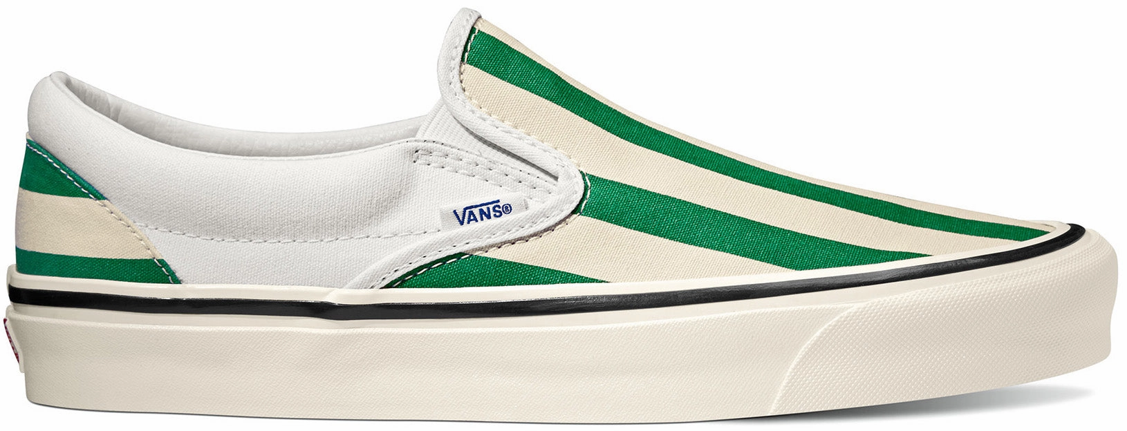 Busy Path water proof Vans Classic Slip On 98 DX (Anaheim Factory) OG White/OG Emerald/Big Stripes