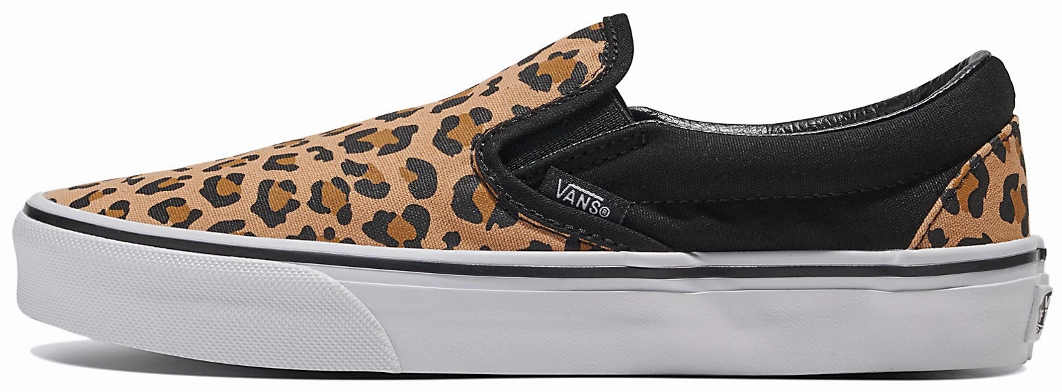 Fur Trim Vans Classic Slip-On Animalier Black