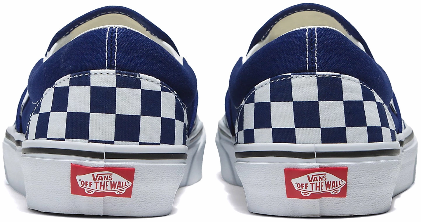 Velvet Soft Meta Move Vans Classic Slip-On Checkerboard Beacon Blue