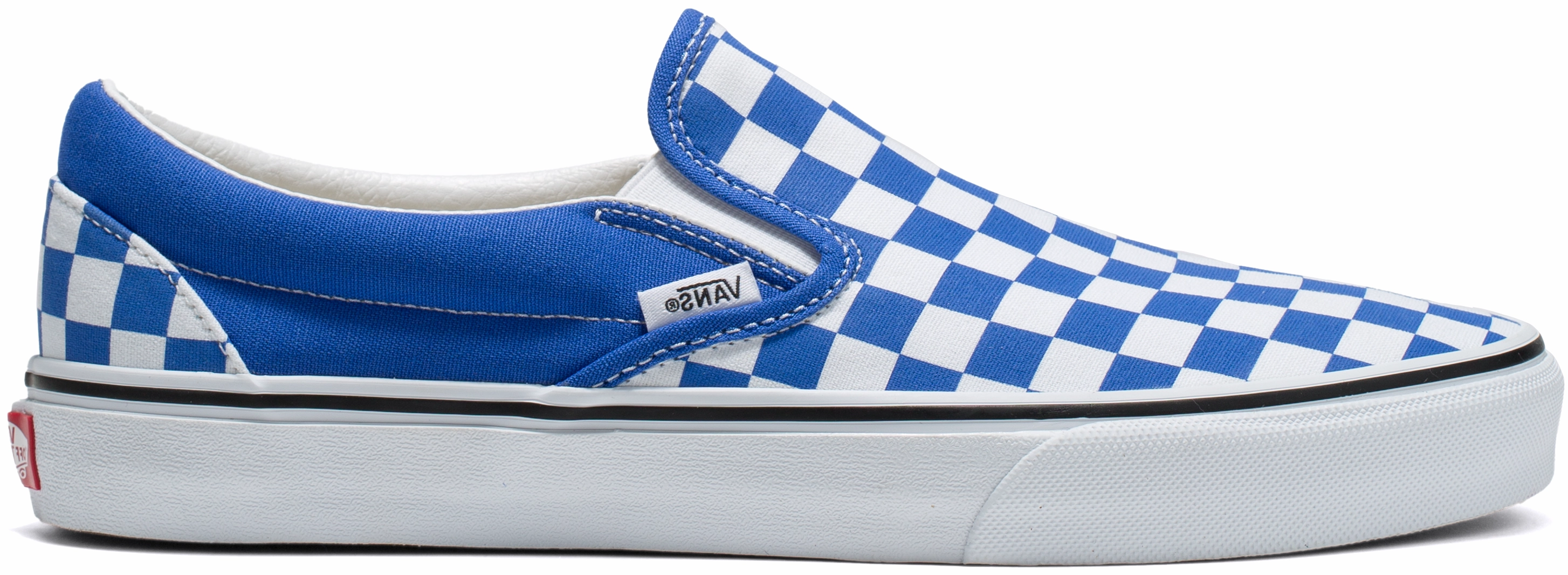 Style Pop Vans Classic Slip-On Checkerboard Tri-Tone Dazzling Blue
