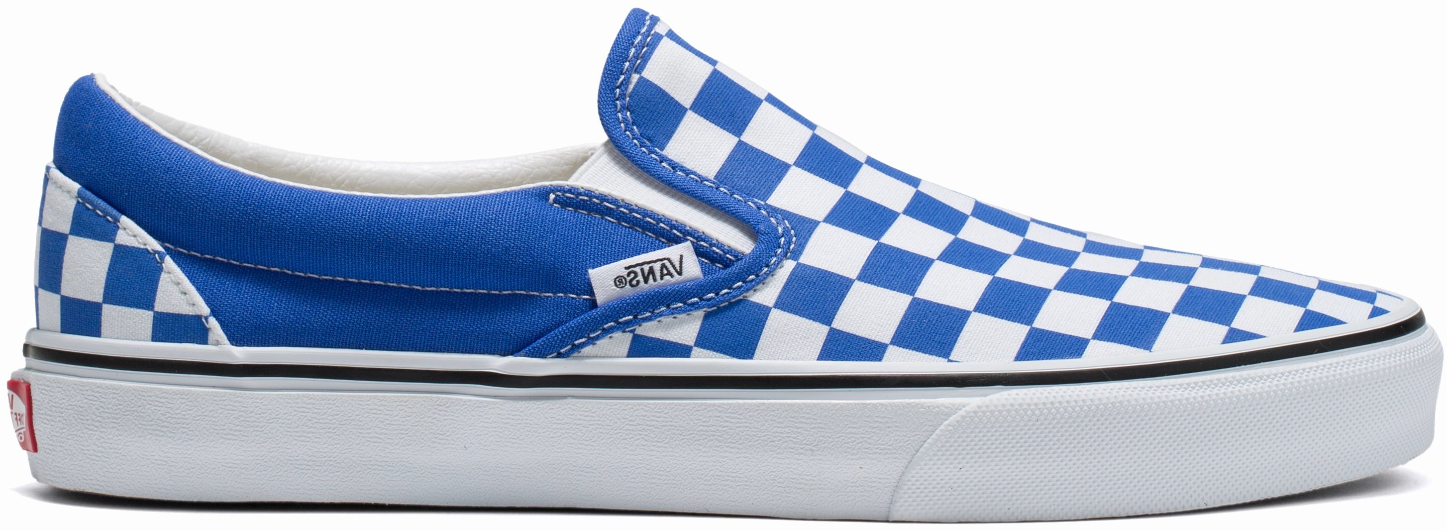 Style Pop Vans Classic Slip-On Checkerboard Tri-Tone Dazzling Blue