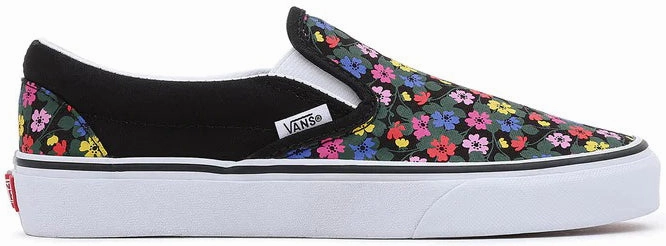 Synthetic Upper Vans Classic Slip-On Floral Black/White