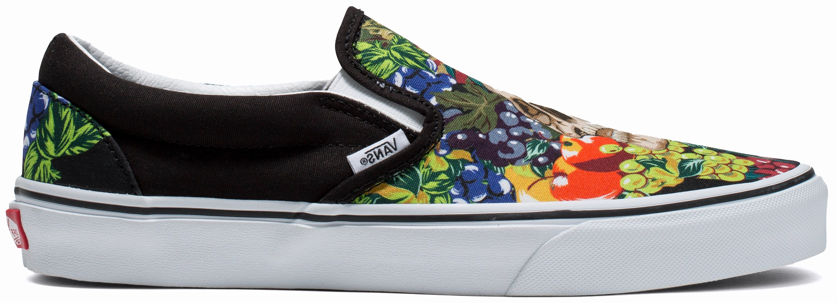 Vans Classic Slip-On Fruit Skull Black/White Teen Fun Synthetic Upper