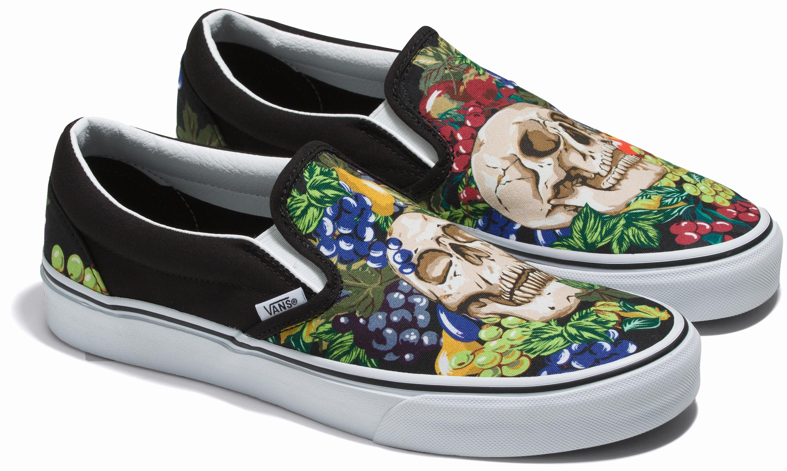 Vans Classic Slip-On Fruit Skull Black/White Earth Base Anti Bacterial