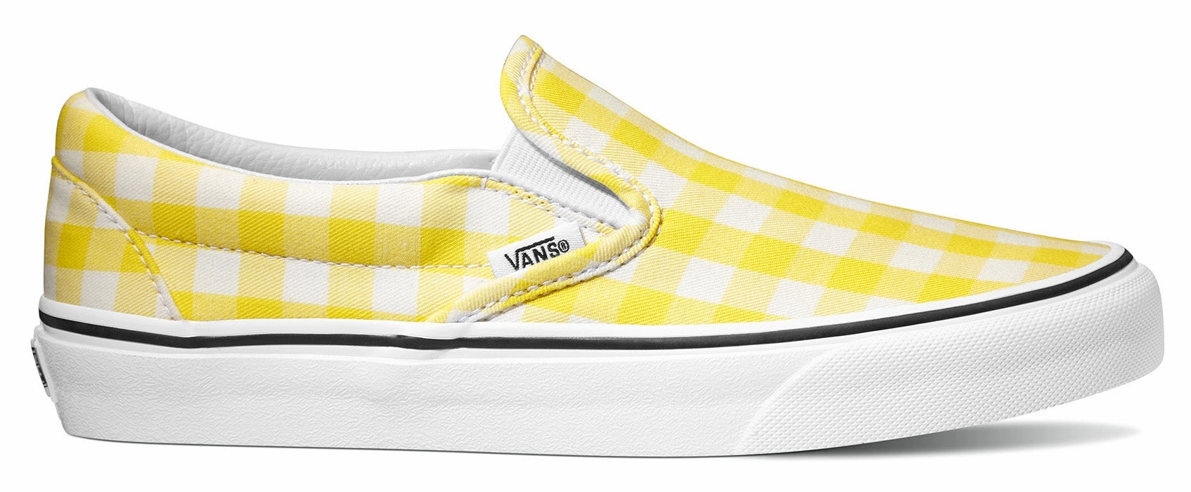 Formal Mode Vans Classic Slip On (Gingham) Blazing Yellow/True White