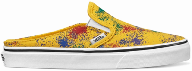 Vans Classic Slip-On Mule Overspray Freesia/True White Sun Glow Pose Ready