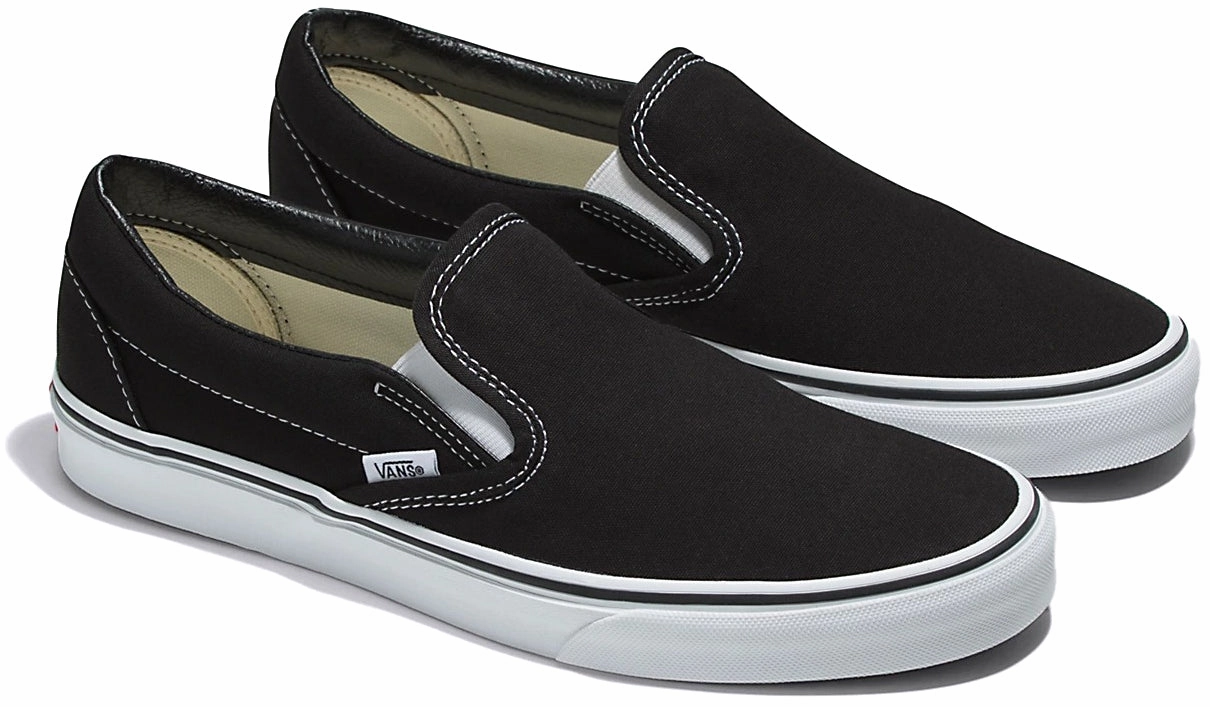 Durable Material Leg Long Vans Classic Slip-On Wide Black