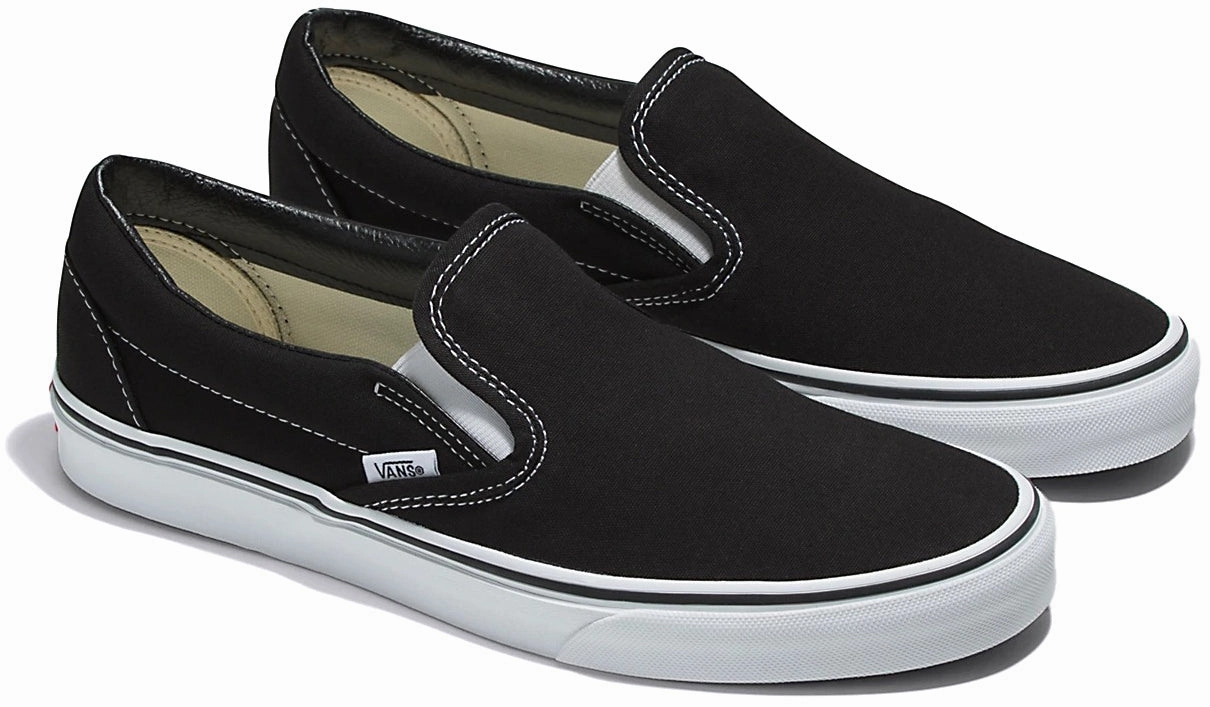 Durable Material Leg Long Vans Classic Slip-On Wide Black