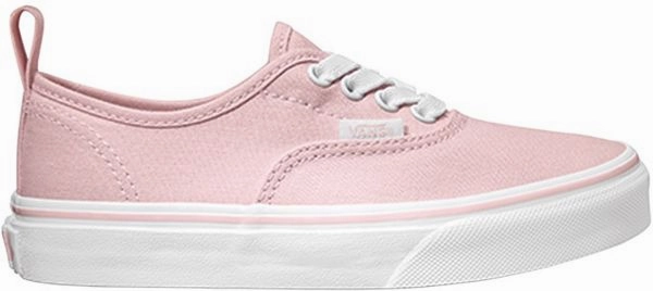 Cushioned Insole Soft Leather Vans Kid's Authentic Elastic Laces Chalk Pink/ True White
