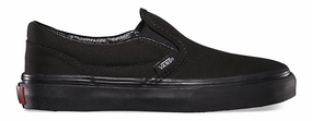 Style Base Lace Up Vans Kids Classic Slip-On Black/Black