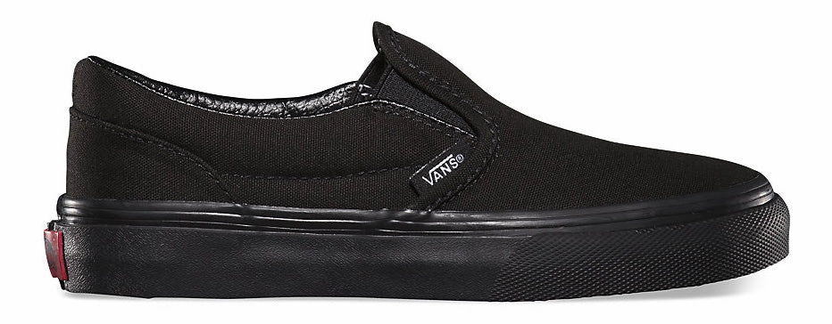 Style Base Lace Up Vans Kids Classic Slip-On Black/Black