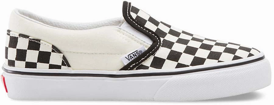 Vans Kids Classic Slip-On Checkboard Black/White Durable Construction Celebrity Vibe