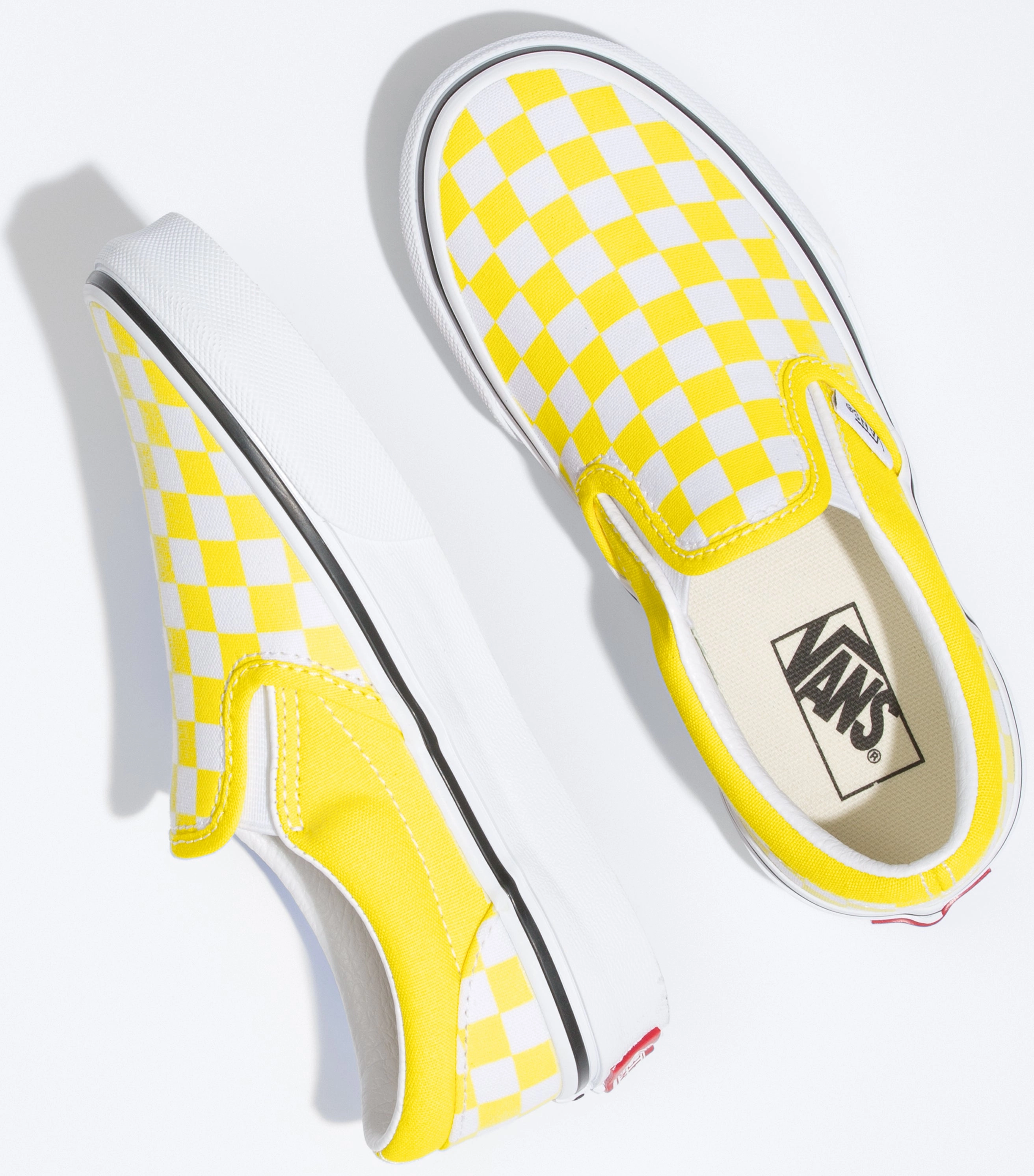 Adjustable kids' accessories Primary school kids' products Vans Kids Classic Slip-On Checkerboard Blazing Yellow/True White