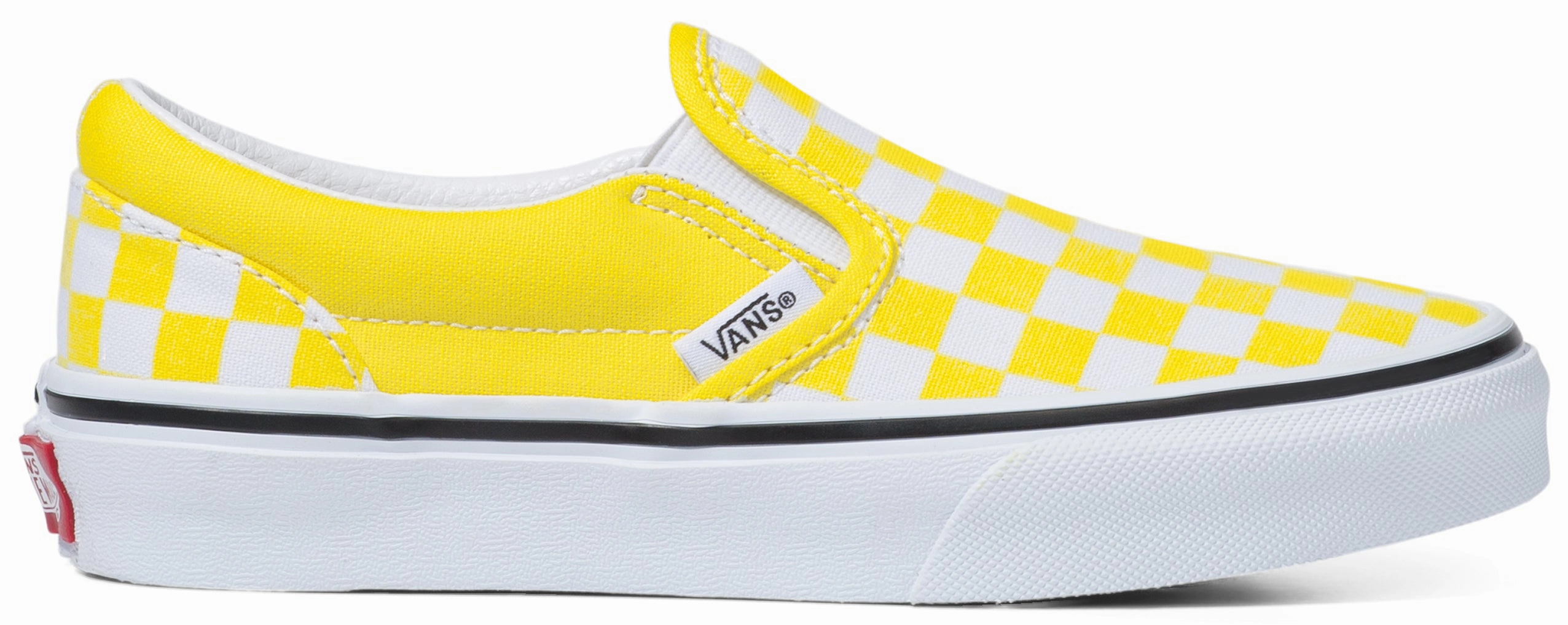 Padded collar Vans Kids Classic Slip-On Checkerboard Blazing Yellow/True White