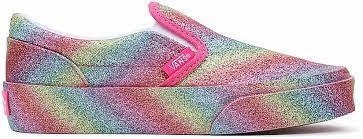 Vans Kids Classic Slip-On Glitter Rainglow Rainbow Slip - on kids' shoes Dancing - related kids' shoes