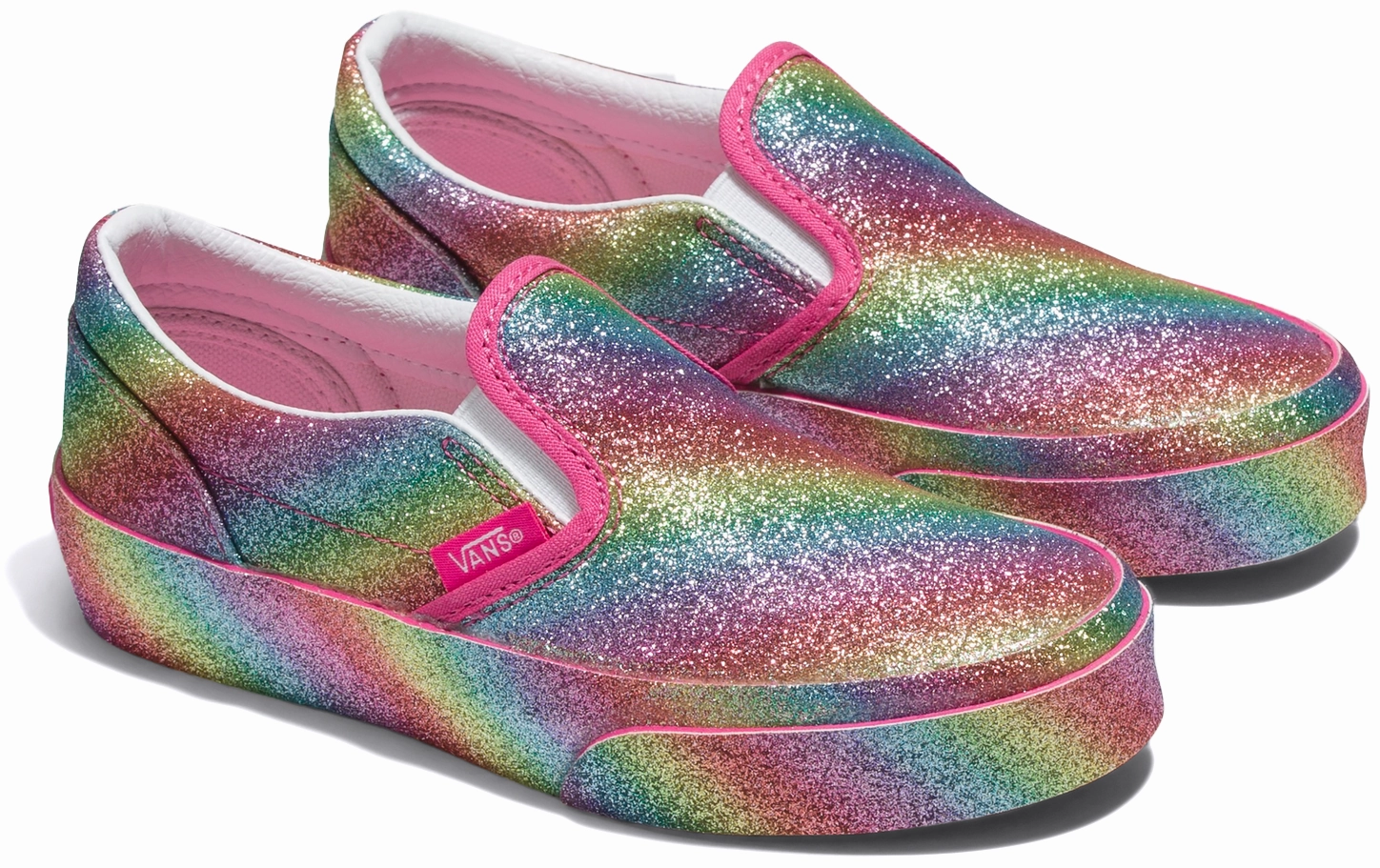 Vans Kids Classic Slip-On Glitter Rainglow Rainbow Lightweight Comfortable Design