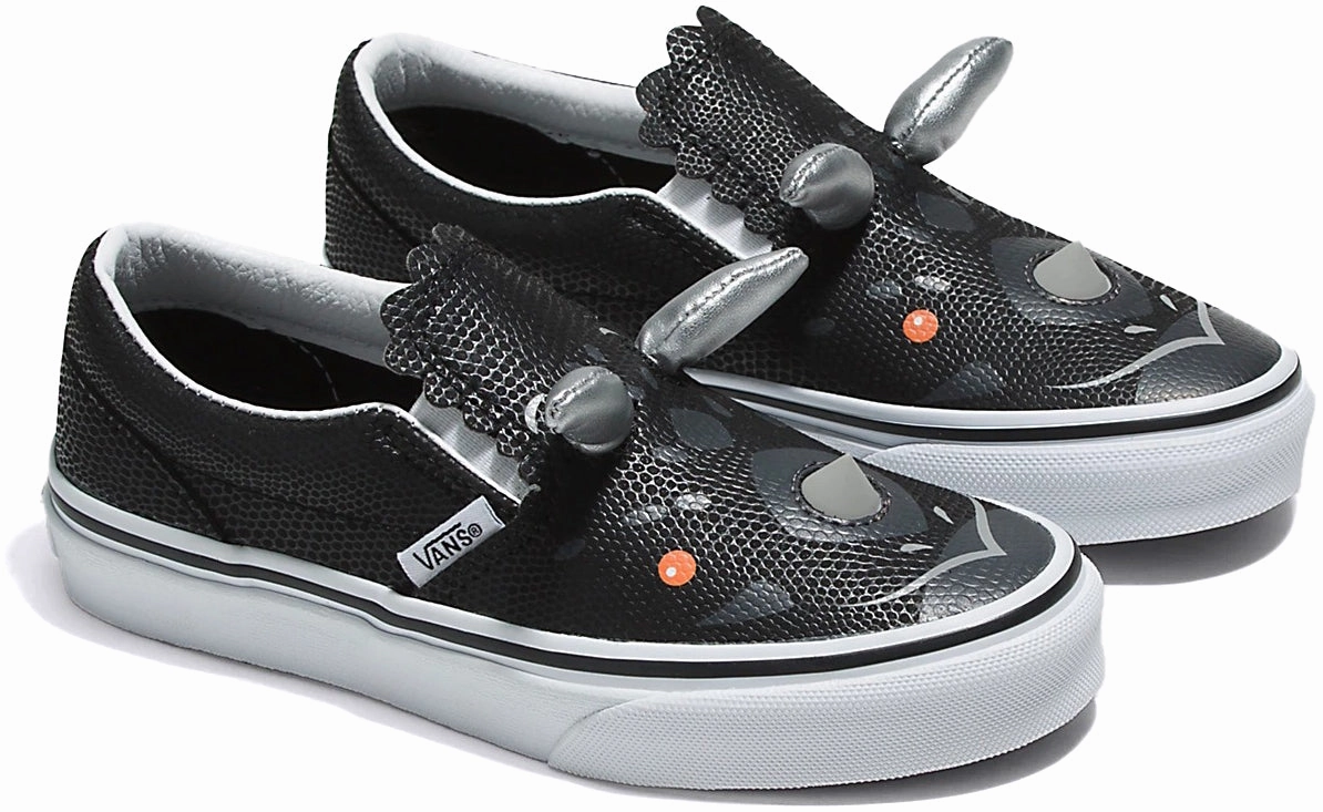 Classic kids' shoes Girls' clothing Vans Kids Classic Slip-On Triceratops Black/White