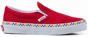 Gel Soft Vans Kids Classic Slip-OnRainbow Checkerboard Red/True White