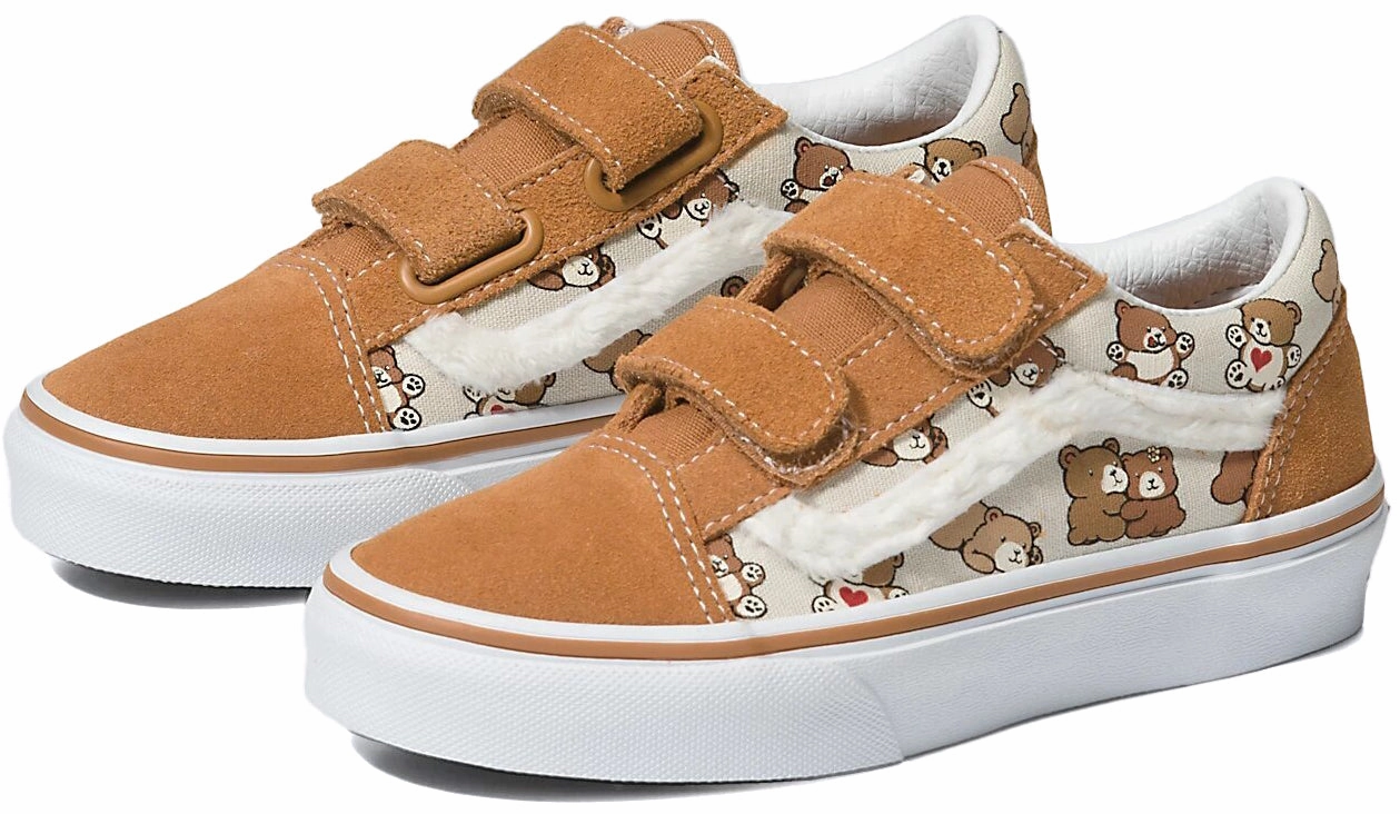Vans Kids Old Skool V Bear Hugs Brown/Multi Children's wear Cool kids' gear