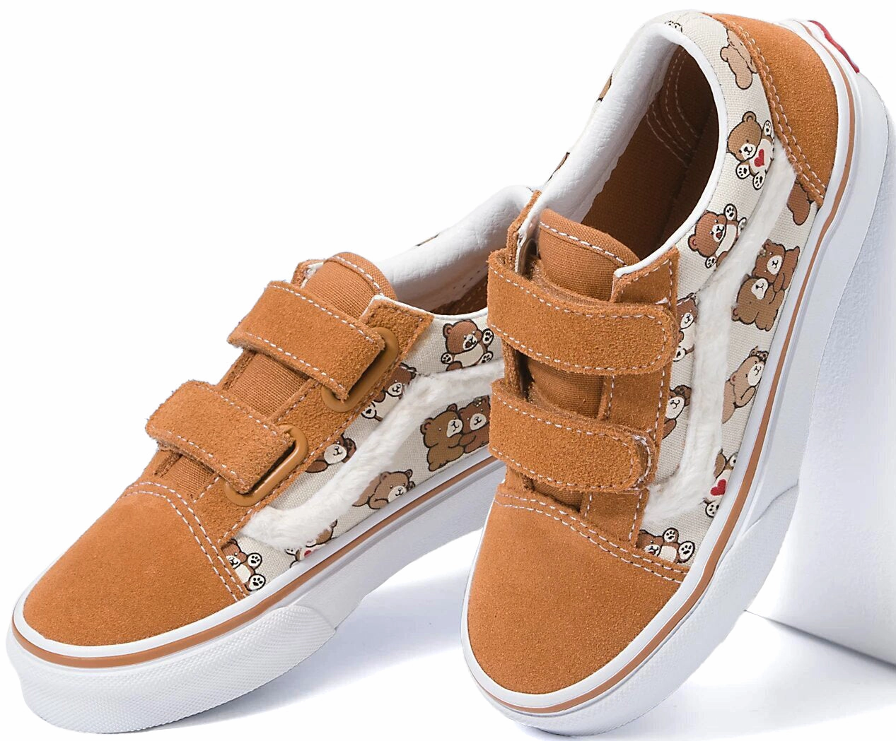 Vans Kids Old Skool V Bear Hugs Brown/Multi Classic kids' shoes