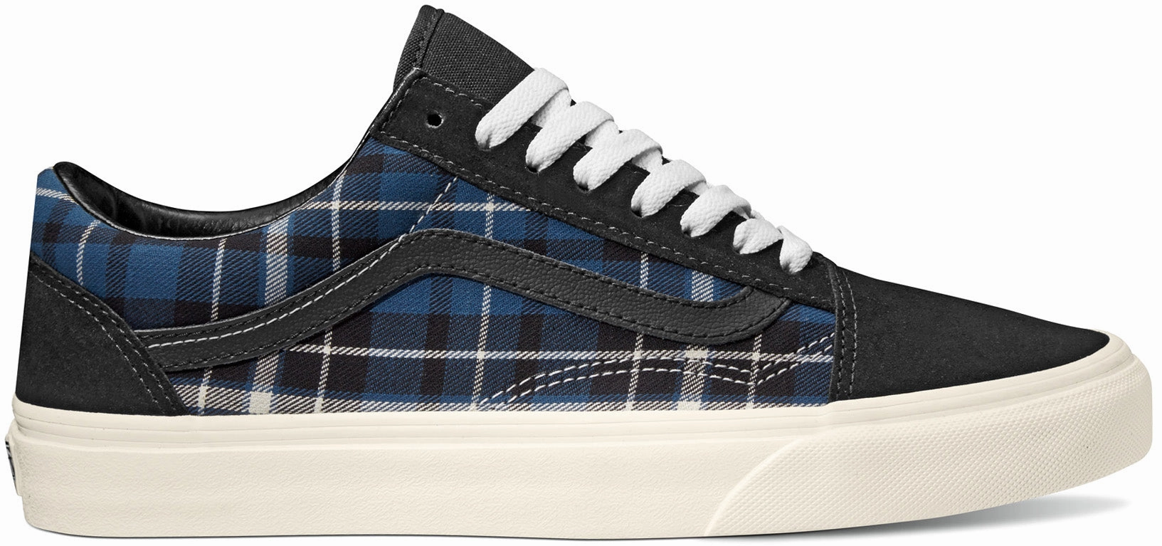 Vans Old Skool (Plaid Mix) Black/Navy Nature Walk Couple Pair