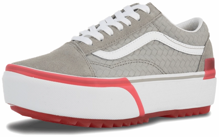 Vans Old Skool Stacked Suede Emboss Grey/Pink Campus Cool Garden Mood
