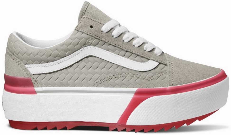 Silent Walk Vans Old Skool Stacked Suede Emboss Grey/Pink