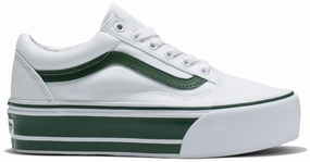 Leather Upper Vans Old Skool Stackform Green/True White