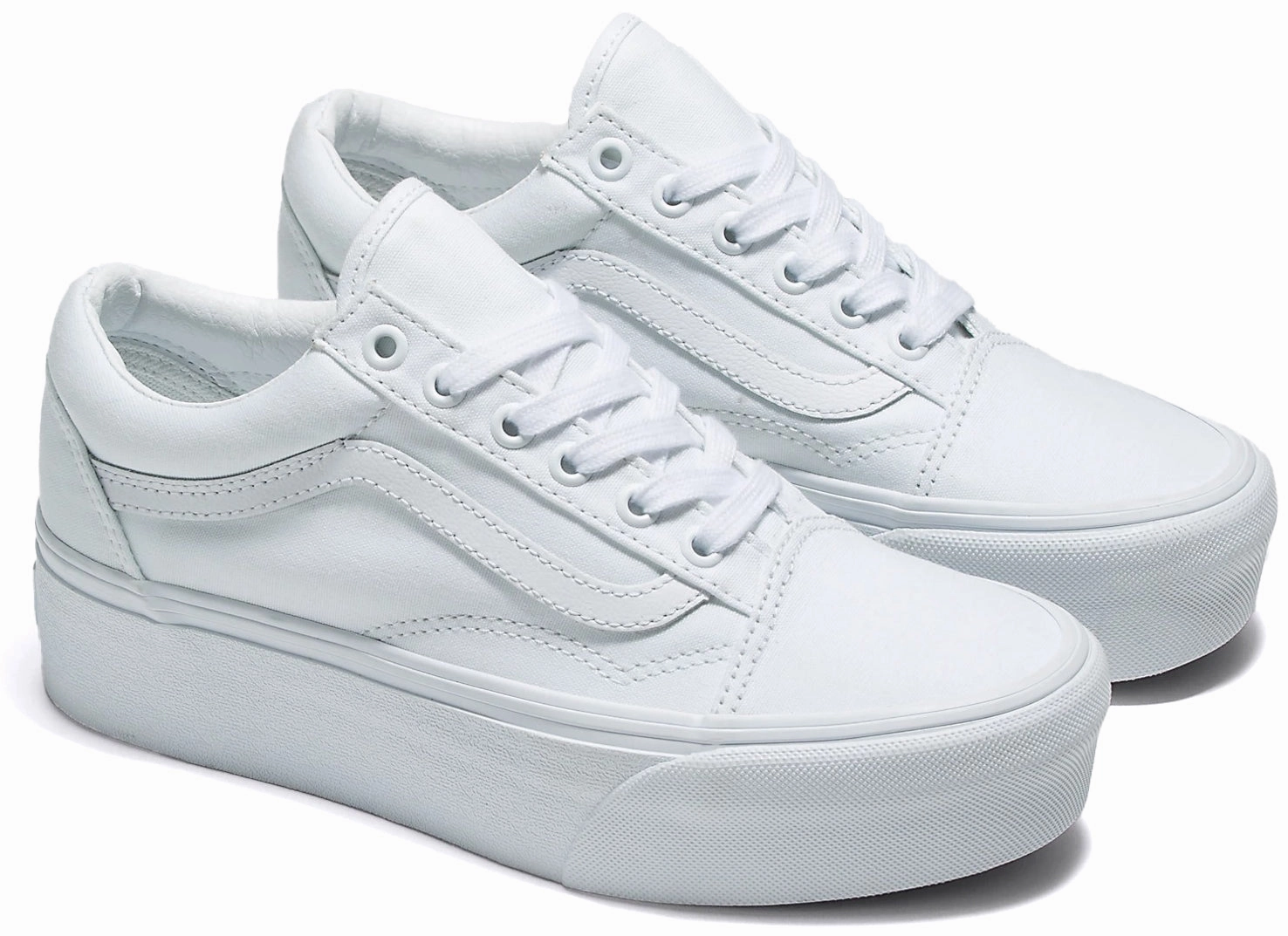 Vans Old Skool Stackform True White Cushioned heel