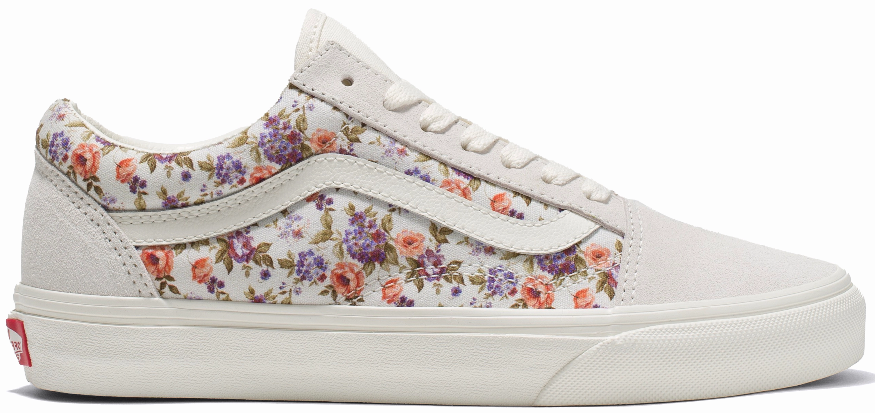 Vans Old Skool Vintage Floral Marshmallow Elastic laces Dynamic Edge