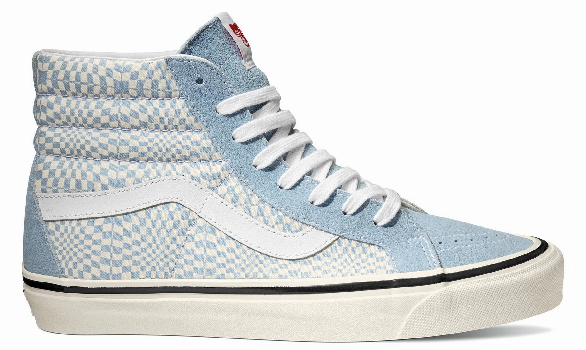 Pastel tone Kick Power Vans Sk8Hi 38 DX (Anaheim Factory) OG Light Blue/White/Warp Check