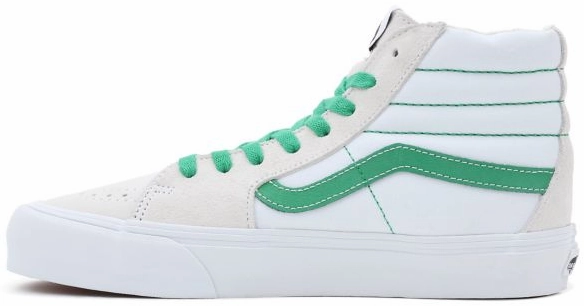 Reinforced Seams Leather Upper Vans Sk8-Hi VR3 Green/True White