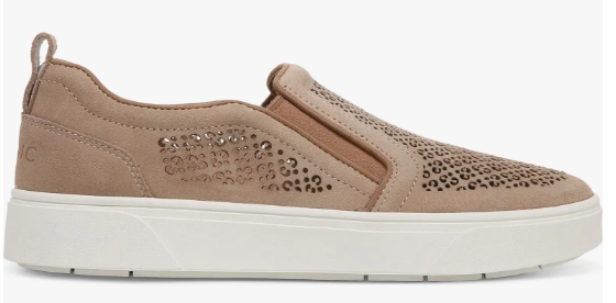 All-Day Stability Vionic Kimmie Perforated Suede Slip-On Sneaker Wheat