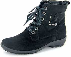 Cushioned heel Waldlaufer Women's Dede Holma Boot Black WR Nubuck