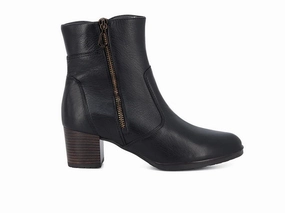 Paris Glow anti static Ara Women's Ankle Boot Florenz Zipper Black Leather