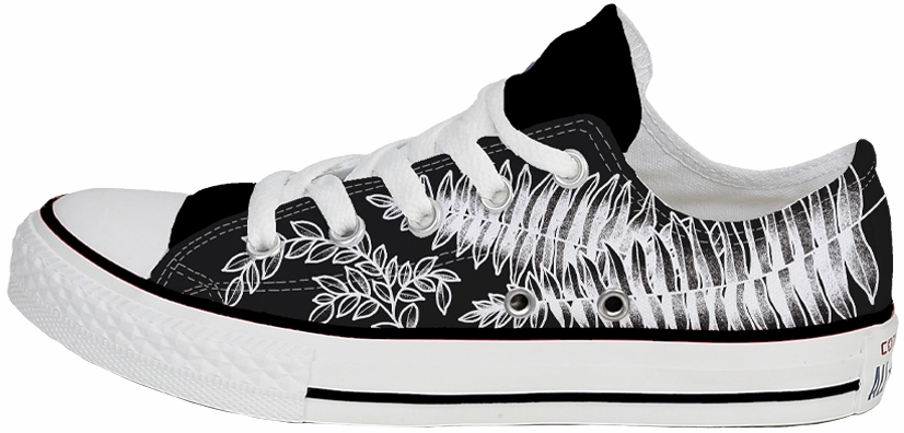 Shock Guard Baggins Original Low Top Tattoo Zoo Geri Kramer Ferns n' Shrooms