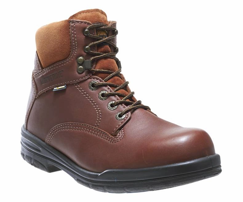Wolverine Men's Durashocks SR Direct-Attach 6" Work Boot Brown Moisture wicking Travel Ready